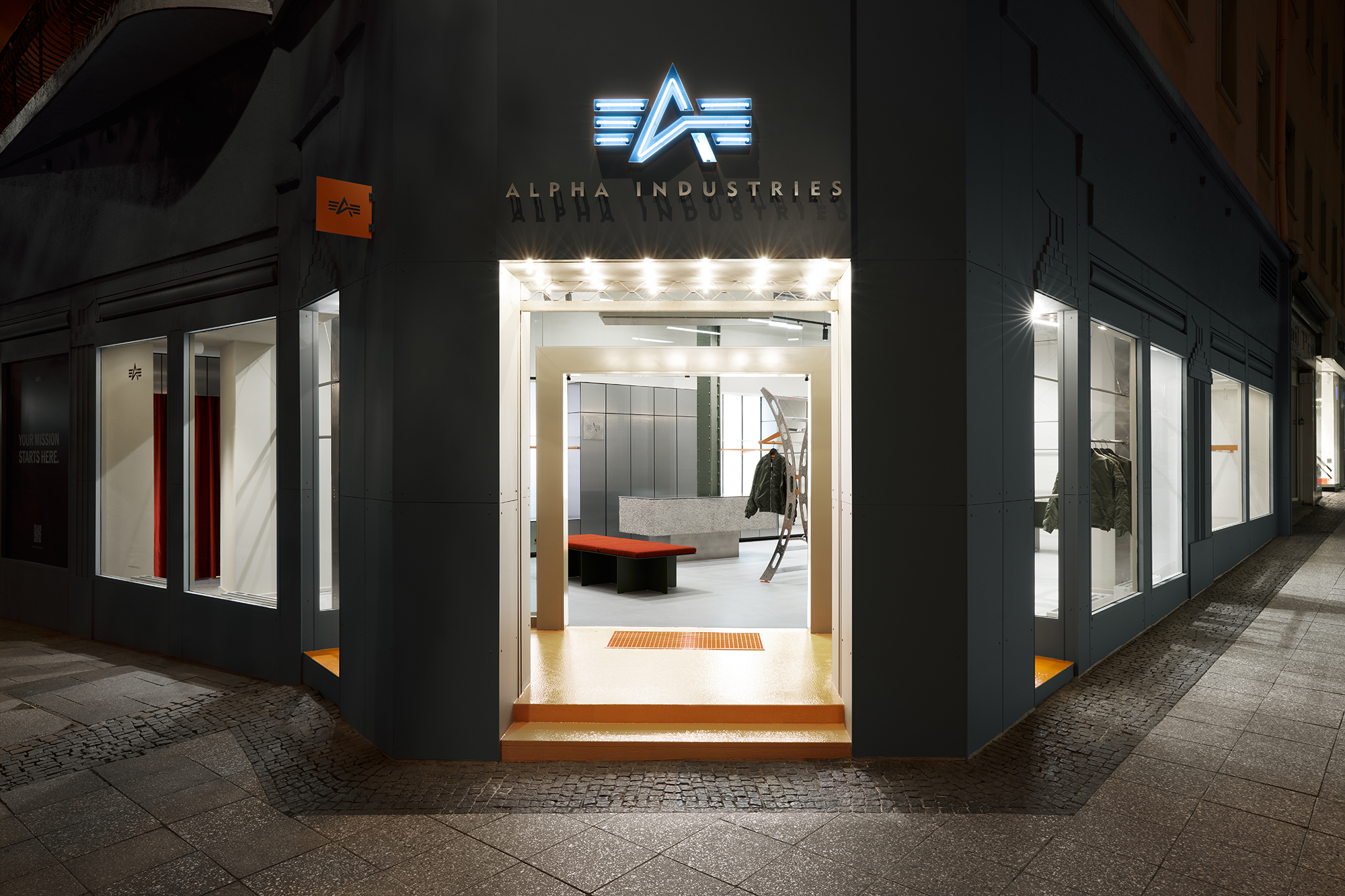 alpha industries’ first flagship store co-produced by formlos.com
